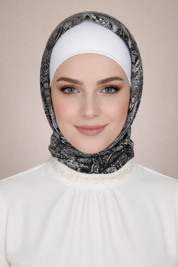 Denim Print Crepe Hijab
