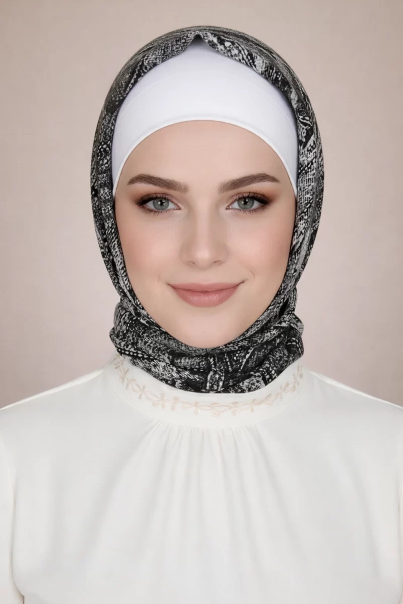 DENIM PRINT CREPE HIJAB