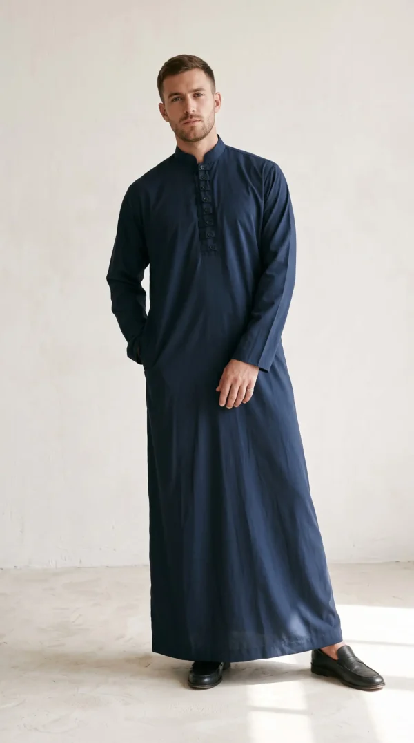 Dark Blue Cotton Thobe