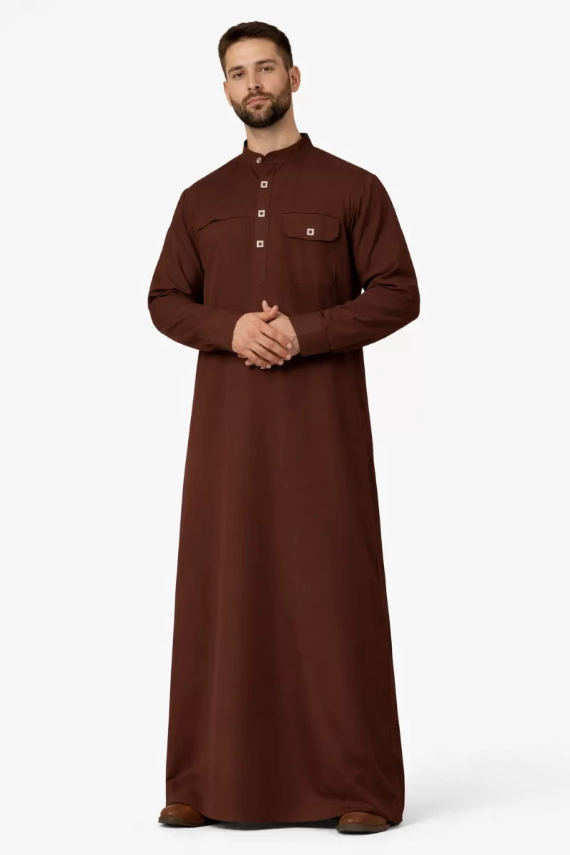 Designer Islamic Mens Brown Tan Thobe