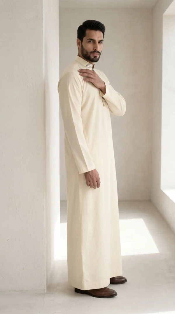 Stylish Muslim lite Yellow Thobe