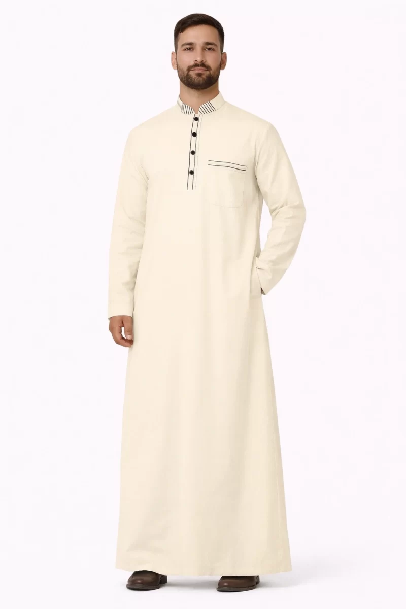 Stylish Muslim lite Yellow Thobe