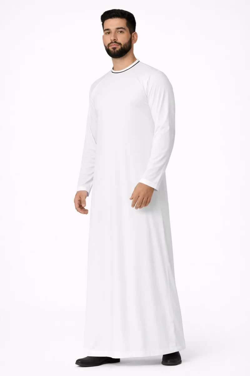 White Knit Cotton Thobe