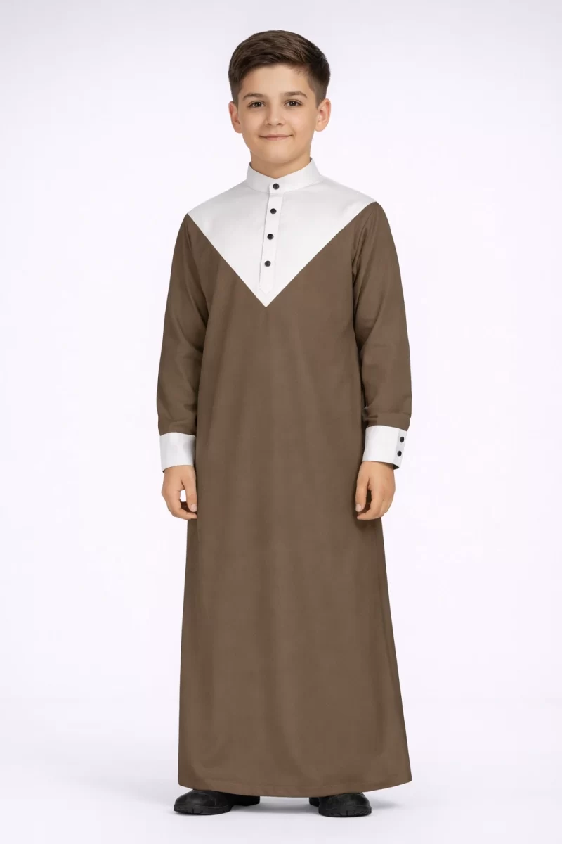 Abdullah Kids Ramadan Eid Thobe – SandGrey White