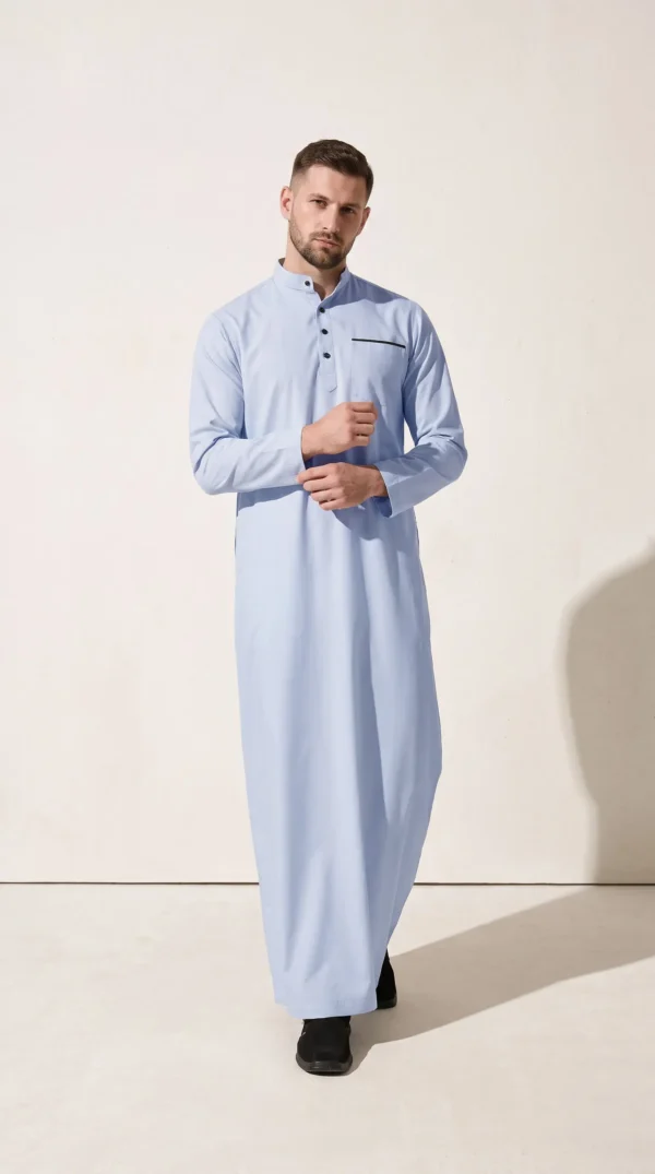 Sajid Men’s Cotton Thobe : Sky Blue