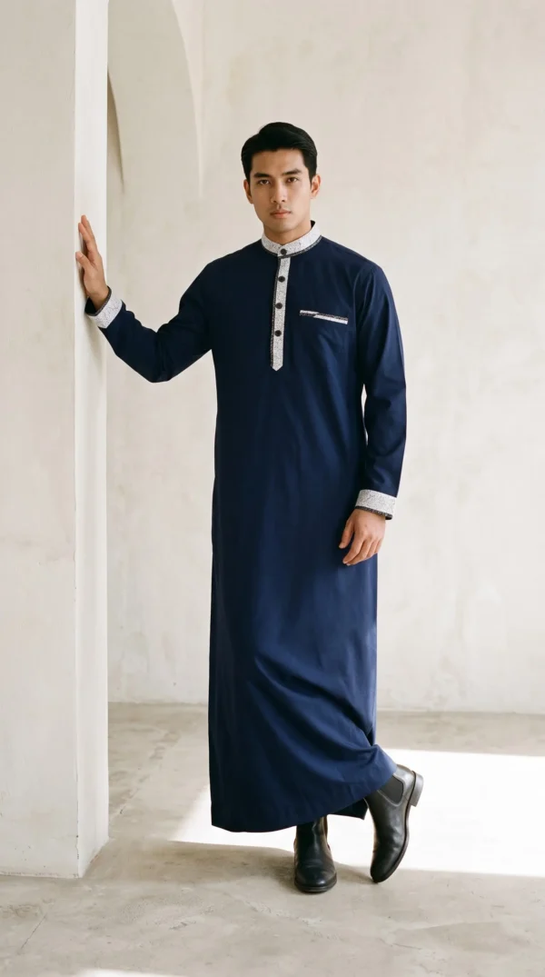 Arabic Style Dark Blue Thobe